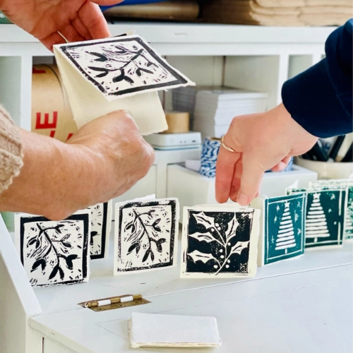 Handprinted Christmas Cards